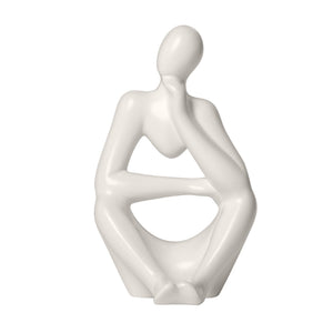 Pensive Matte White 7 Inch Tall Ceramic Figure - | Image 1 | InSTYLE Home & Rugs