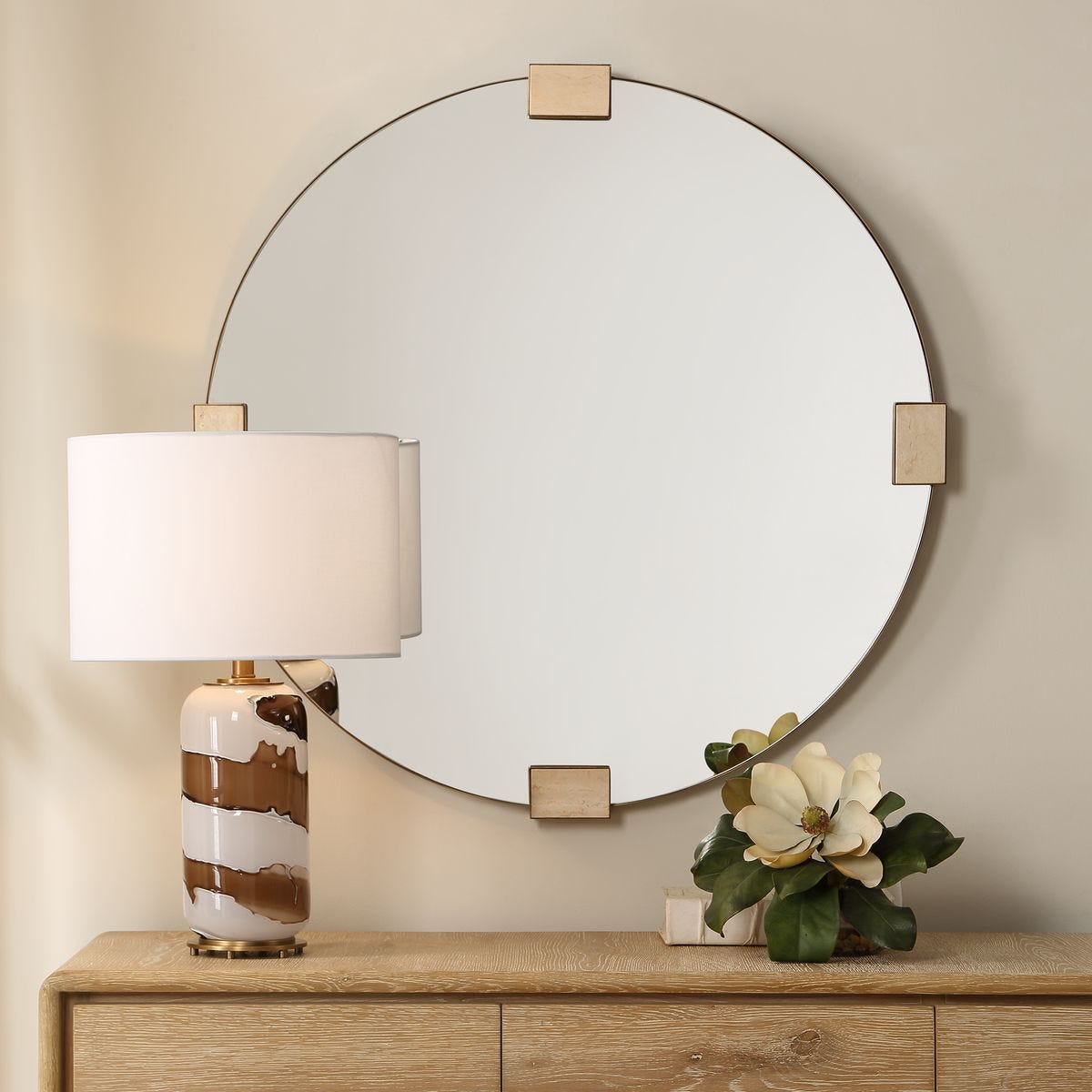 Russo Round Mirror - available in various shapes, sizes, and frame styles | Image 2 | InSTYLE Home & Rugs