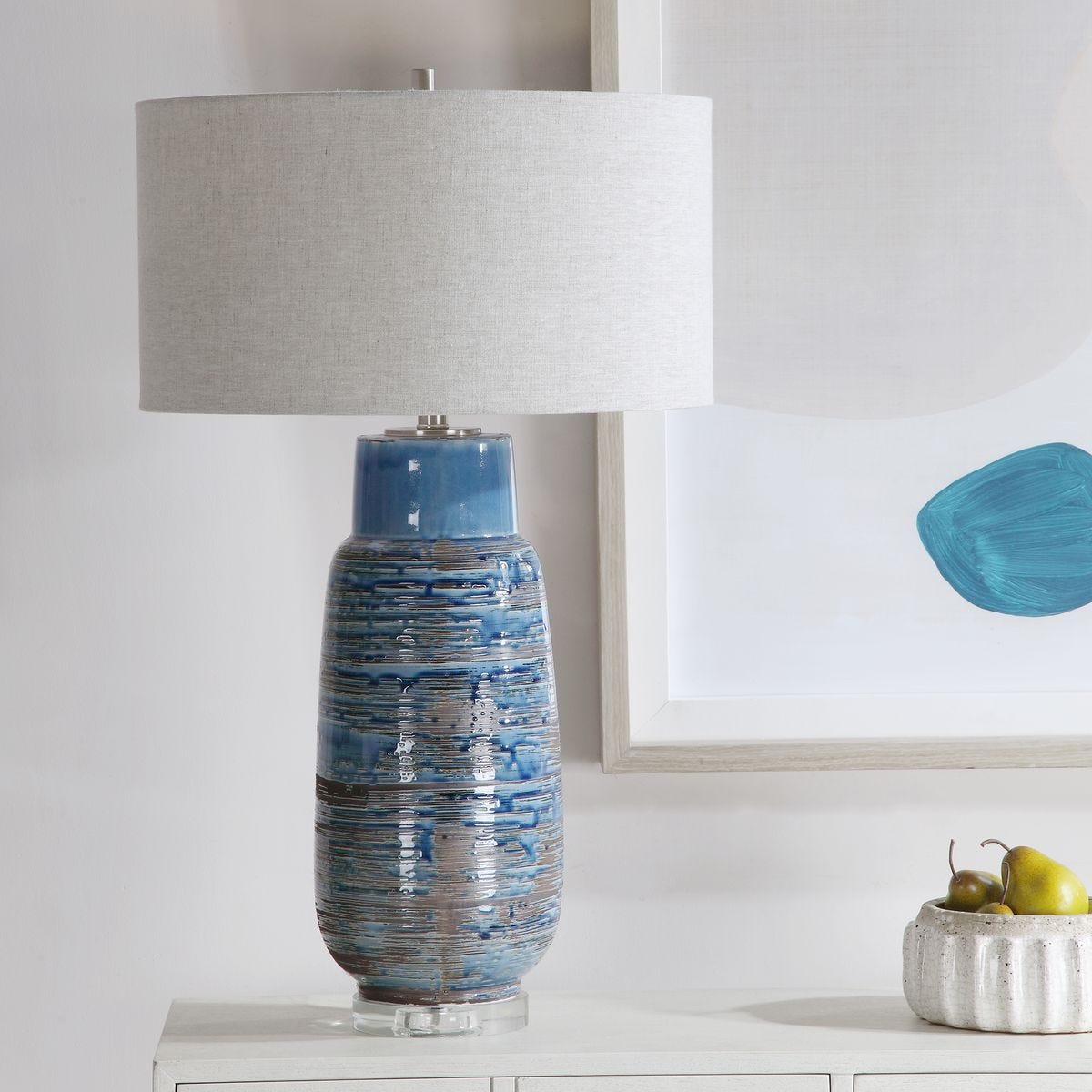 Magellan Table Lamp, Blue - elegant lamps to enhance your room ambiance | Image 1 | InSTYLE Home & Rugs