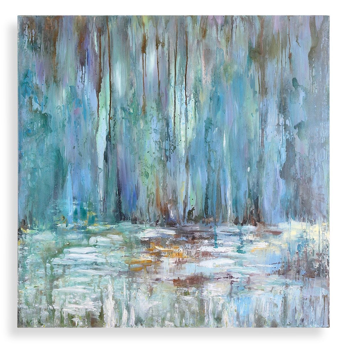 Blue Waterfall Hand Painted Canvas - bold and creative art for unique interior décor | Image 1 | InSTYLE Home & Rugs