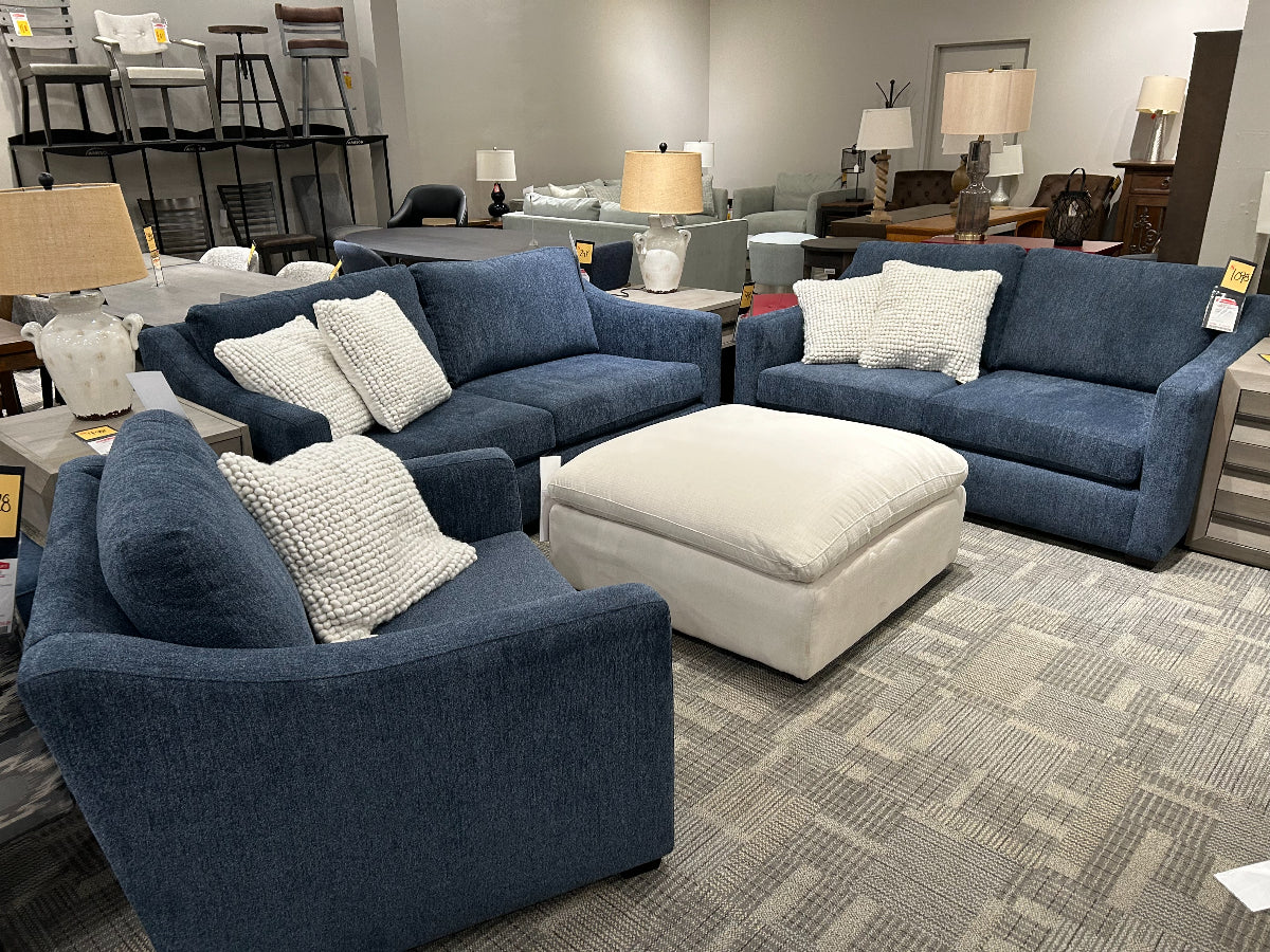 Superstyle Fabric Condo Sofa - Fonzo Blue
