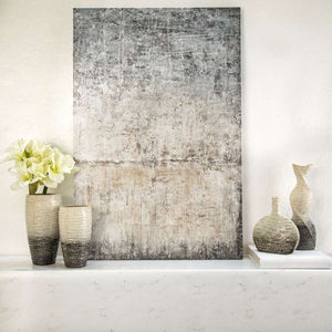 16020-03 2 tone vase textured oval beige