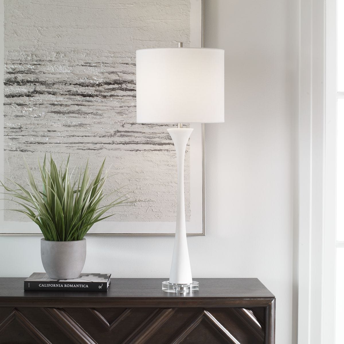 Fountain Buffet Lamp, White - contemporary lamps for stylish lighting solutions | Image 1 | InSTYLE Home & Rugs
