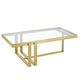 Paxton Rectangular Coffee Table in Brushed Gold