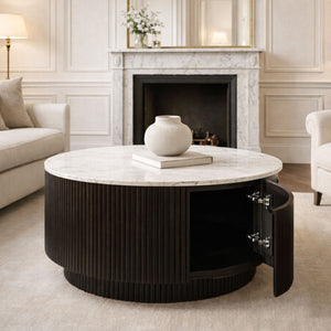 Reyna Round Coffee Table with Storage - stylish tables for living rooms | Image 3 | InSTYLE Home & Rugs