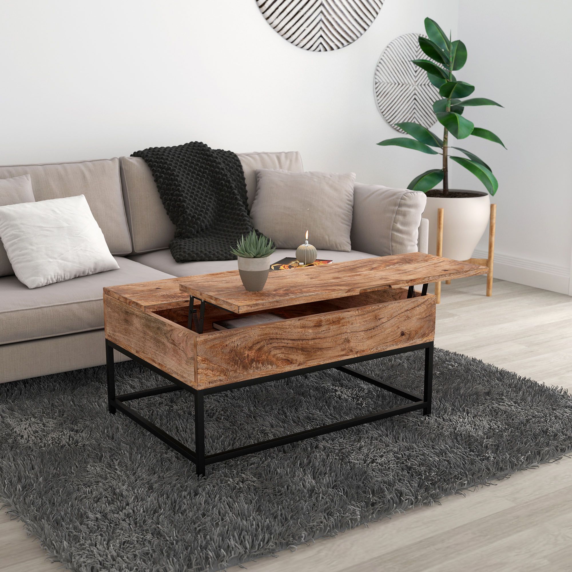 Ojas Rectangular Lift-Top Coffee Table - functional centerpieces for homes | Image 2 | InSTYLE Home & Rugs