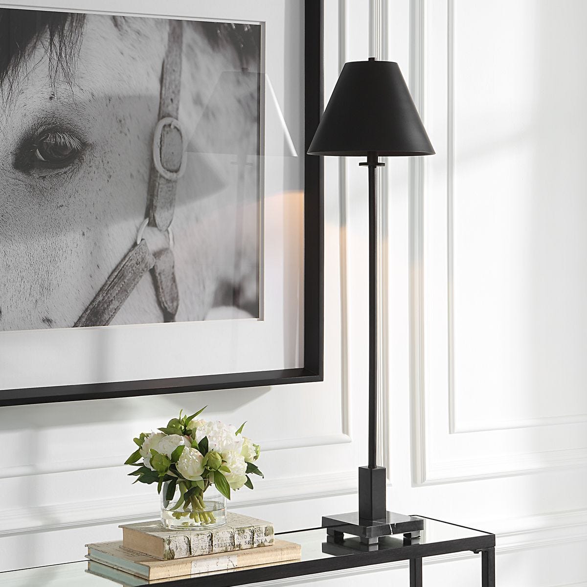 Pilot Buffet Lamp, Black - contemporary buffets to enhance your home décor | Image 1 | InSTYLE Home & Rugs