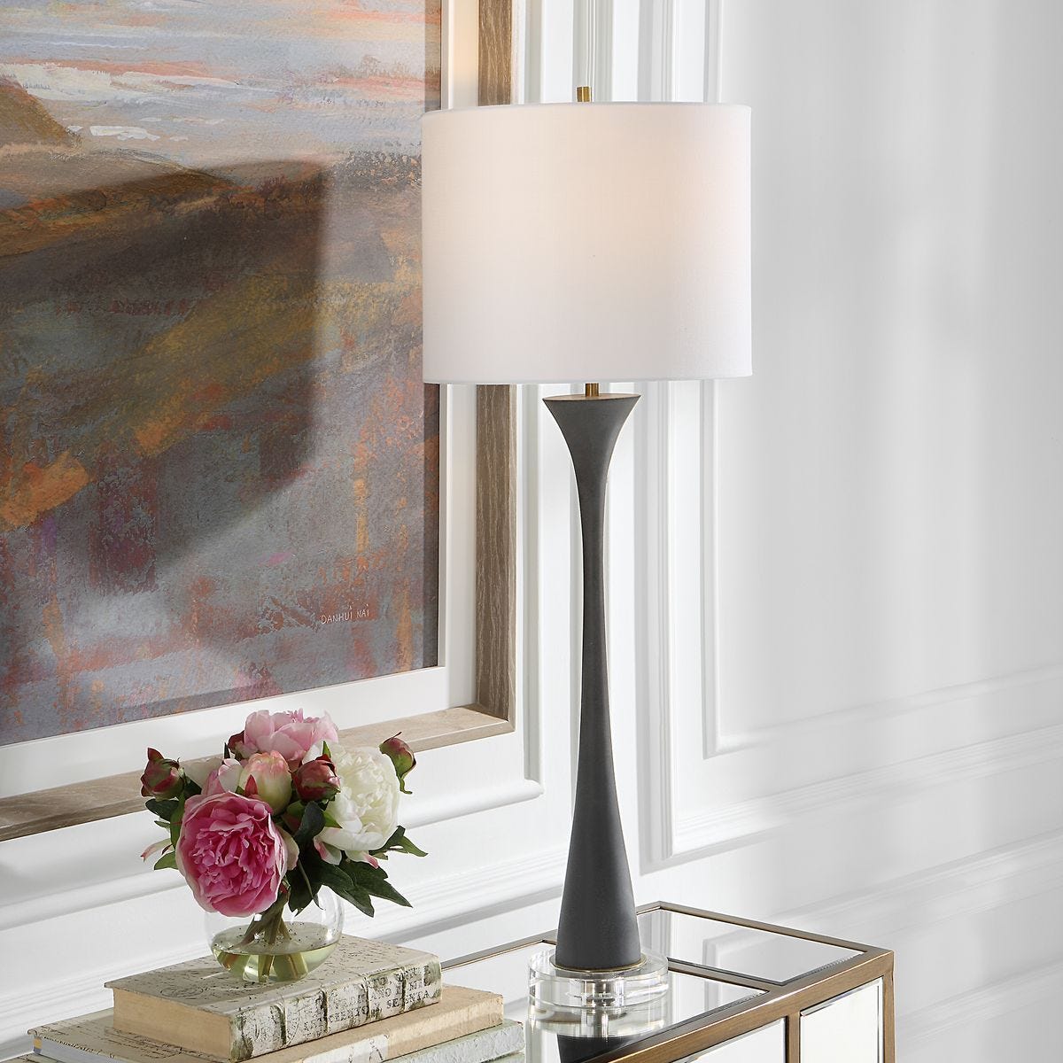 Fountain Buffet Lamp, Black - contemporary buffets to enhance your home décor | Image 1 | InSTYLE Home & Rugs