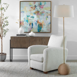 Captiva Floor Lamp, Brass - perfect lighting for modern homes | Image 1 | InSTYLE Home & Rugs
