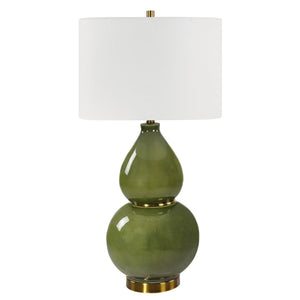 Gourd Table Lamp, Green - elegant lamps to enhance your room ambiance | Image 4 | InSTYLE Home & Rugs