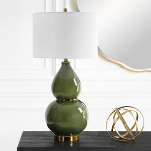 Gourd Table Lamp, Green - elegant lamps to enhance your room ambiance | Image 3 | InSTYLE Home & Rugs