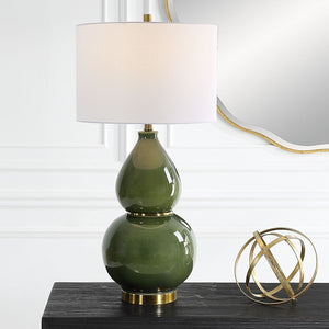 Gourd Table Lamp, Green - elegant lamps to enhance your room ambiance | Image 5 | InSTYLE Home & Rugs