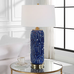 Zade Table Lamp, Blue - contemporary lamps for stylish lighting solutions | Image 1 | InSTYLE Home & Rugs