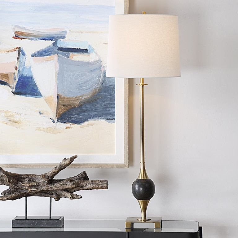 Dempsey Buffet Lamp, Brass - contemporary buffets to enhance your home décor | Image 1 | InSTYLE Home & Rugs