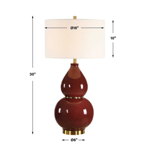 Gourd Table Lamp, Burgundy - perfect lighting for modern homes | Image 7 | InSTYLE Home & Rugs