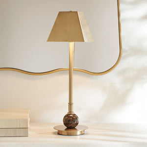 Nichols Rechargeable Accent Lamp, Brown Marble - contemporary lamps for stylish lighting solutions | Image 1 | InSTYLE Home & Rugs