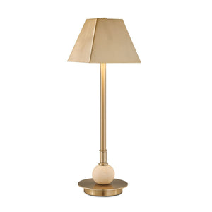 Nichols Rechargable Accent Lamp, Travertine - elegant lamps to enhance your room ambiance | Image 2 | InSTYLE Home & Rugs