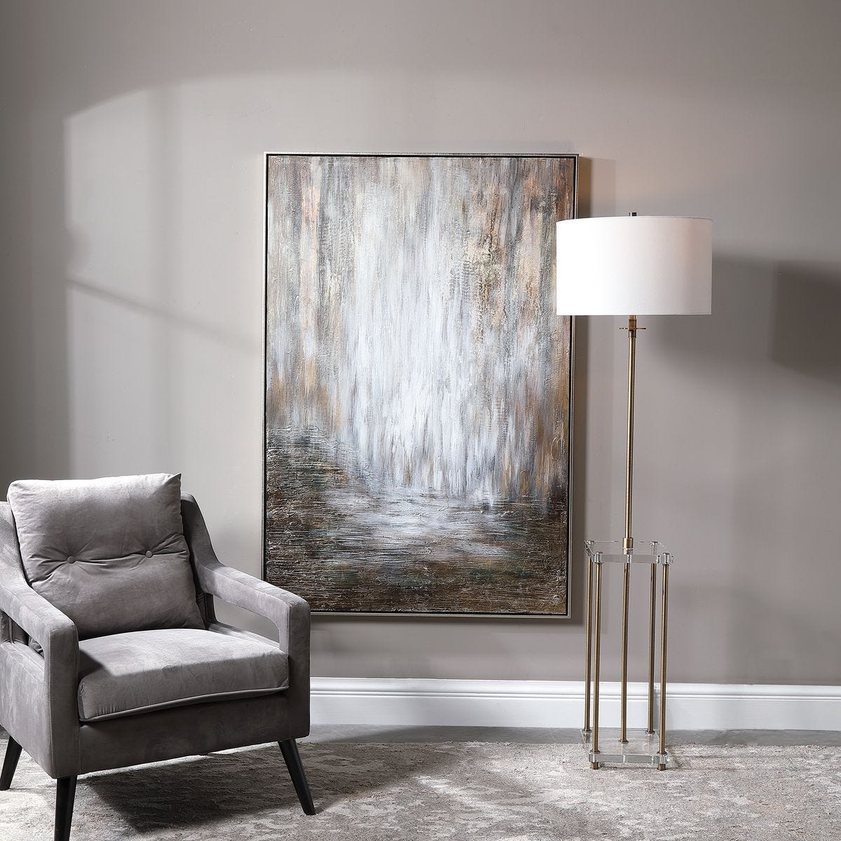 Desert Rain Hand Painted Canvas - timeless artwork that brings character to any space | Image 1 | InSTYLE Home & Rugs