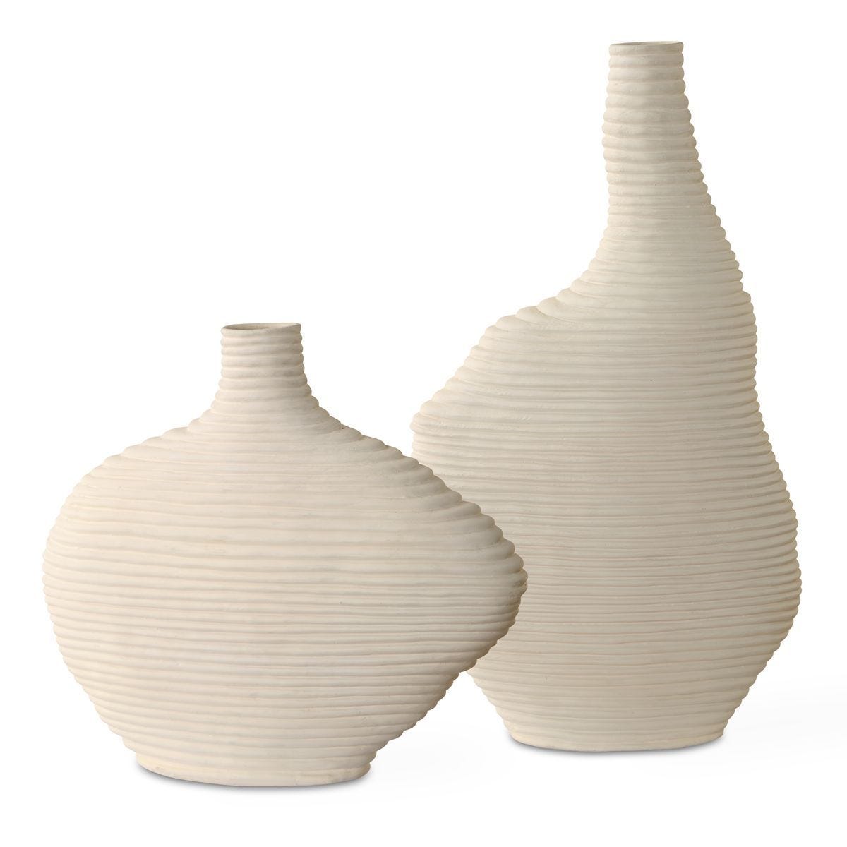 Duostacked Vases, White, S/2 - modern accessories for a personalized living space | Image 1 | InSTYLE Home & Rugs