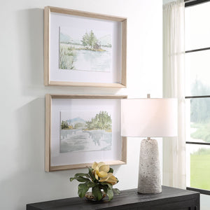 Serene Lake Framed Prints, S/2 - eye-catching art pieces to enhance your home design | Image 3 | InSTYLE Home & Rugs