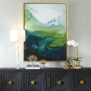 Serene Green Framed Canvas - timeless artwork that brings character to any space | Image 1 | InSTYLE Home & Rugs