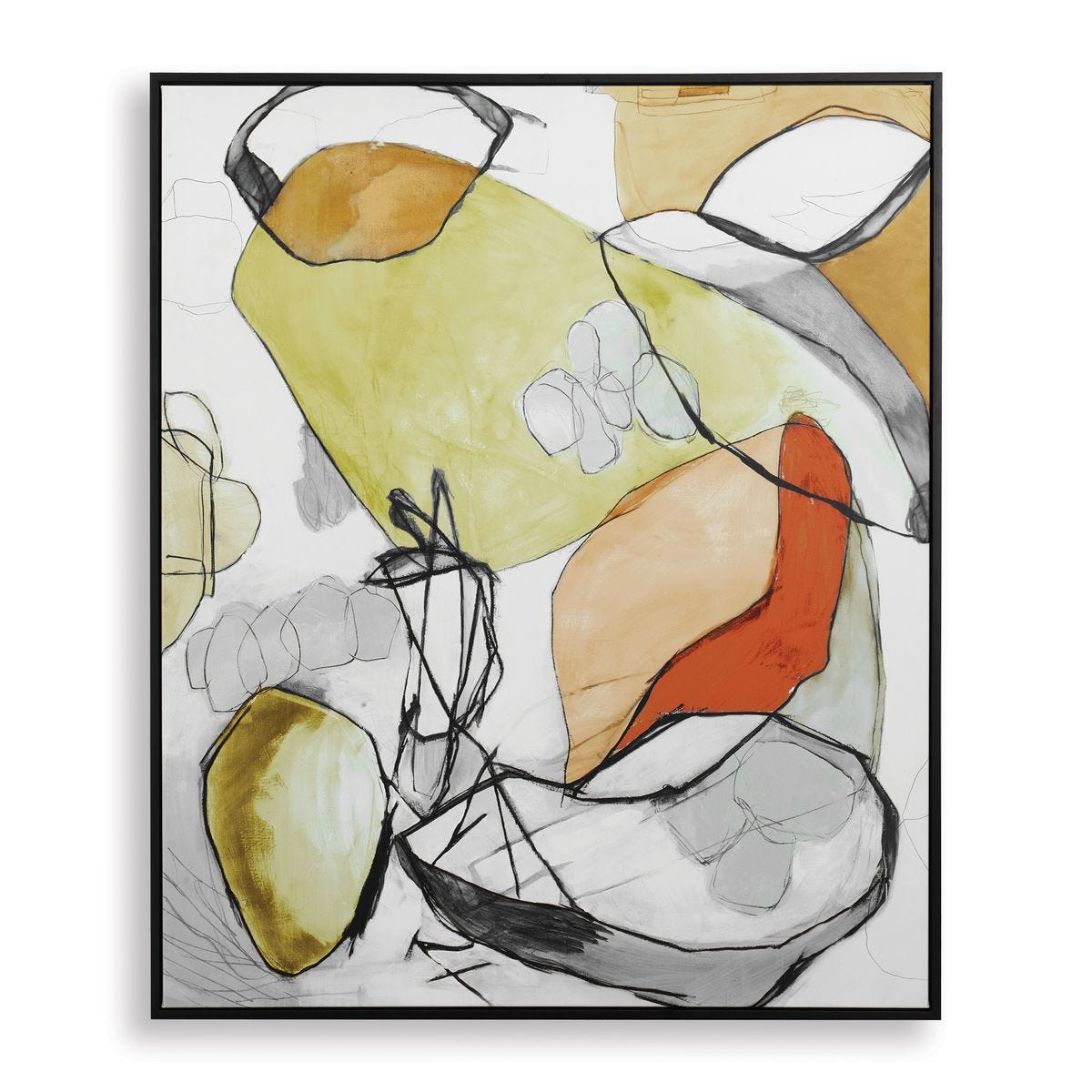 Charcoal Improvision Framed Canvas - timeless artwork that brings character to any space | Image 2 | InSTYLE Home & Rugs