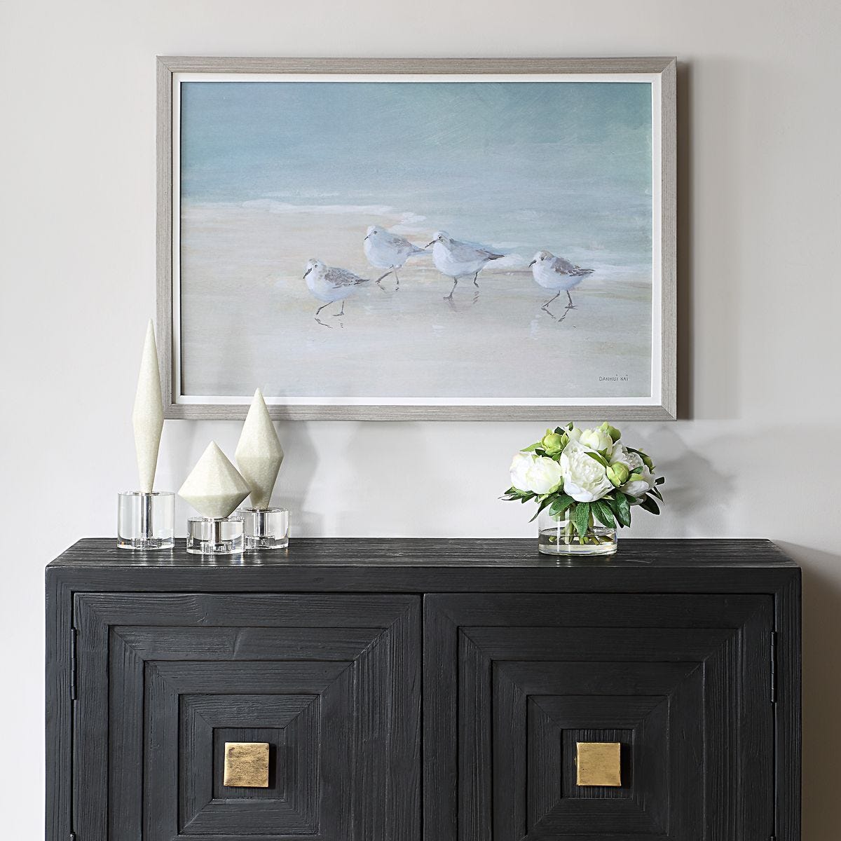Tranquil Shorebirds on the Sand Framed Print - bold and creative art for unique interior décor | Image 1 | InSTYLE Home & Rugs
