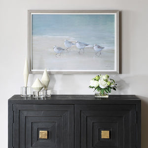 Tranquil Shorebirds on the Sand Framed Print - bold and creative art for unique interior décor | Image 1 | InSTYLE Home & Rugs