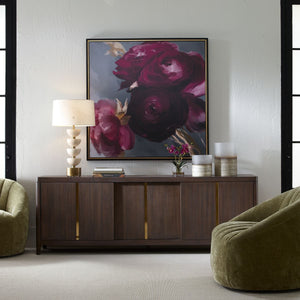 Plum Ranculus Framed Canvas - timeless artwork that brings character to any space | Image 1 | InSTYLE Home & Rugs