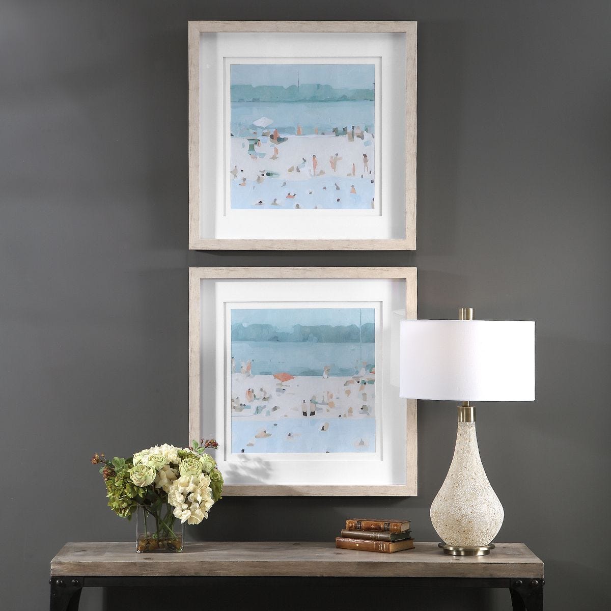 Sea Glass Sandbar Framed Prints, S/2 - timeless artwork that brings character to any space | Image 1 | InSTYLE Home & Rugs