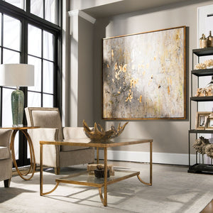 Golden Raindrops Hand Painted Canvas - eye-catching art pieces to enhance your home design | Image 5 | InSTYLE Home & Rugs