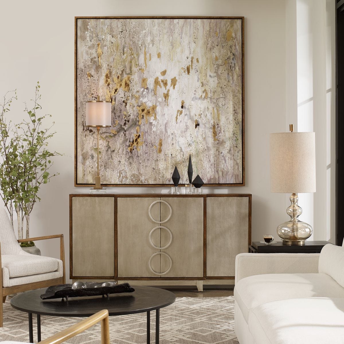Golden Raindrops Hand Painted Canvas - eye-catching art pieces to enhance your home design | Image 1 | InSTYLE Home & Rugs