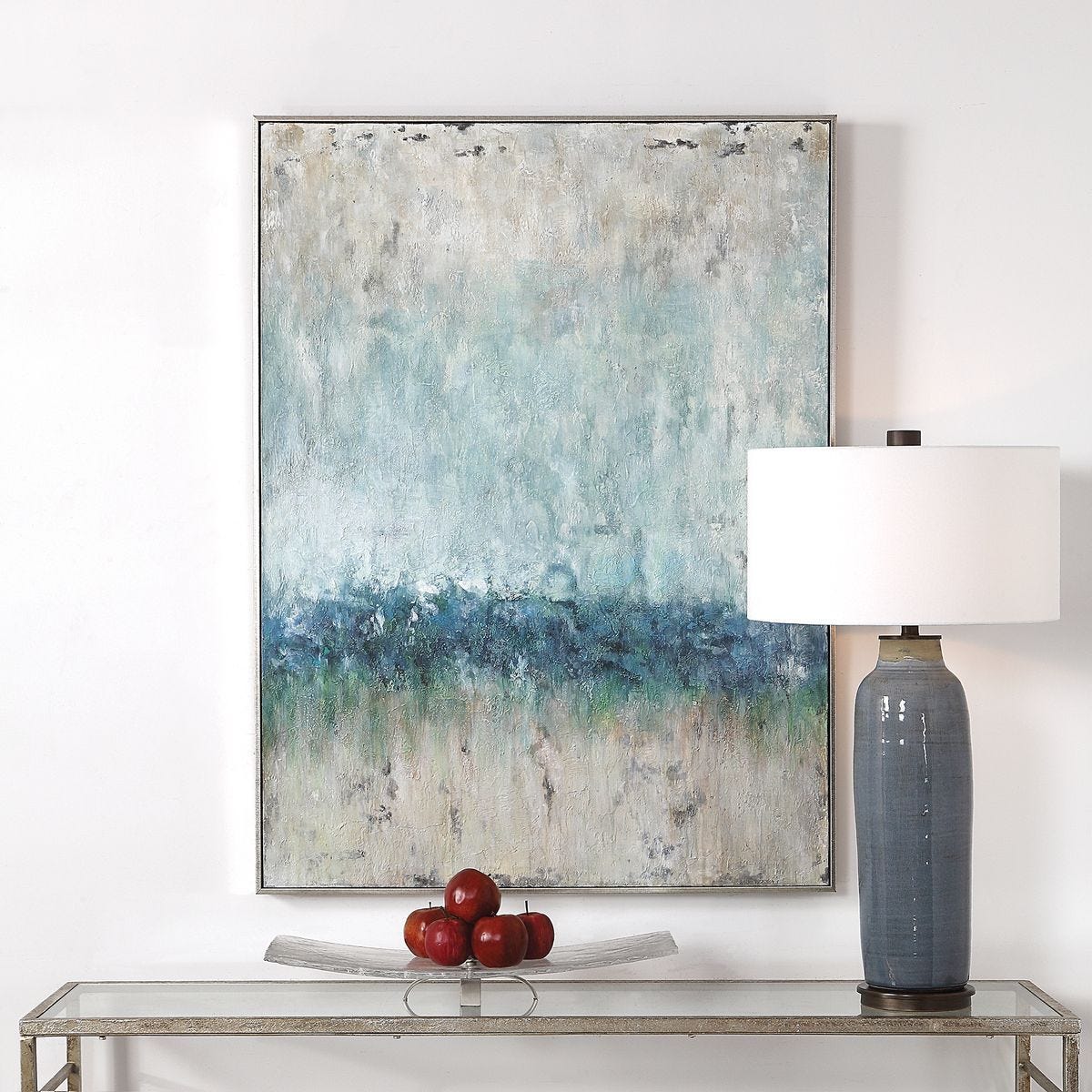 Tidal Wave Hand Painted Canvas - eye-catching art pieces to enhance your home design | Image 1 | InSTYLE Home & Rugs