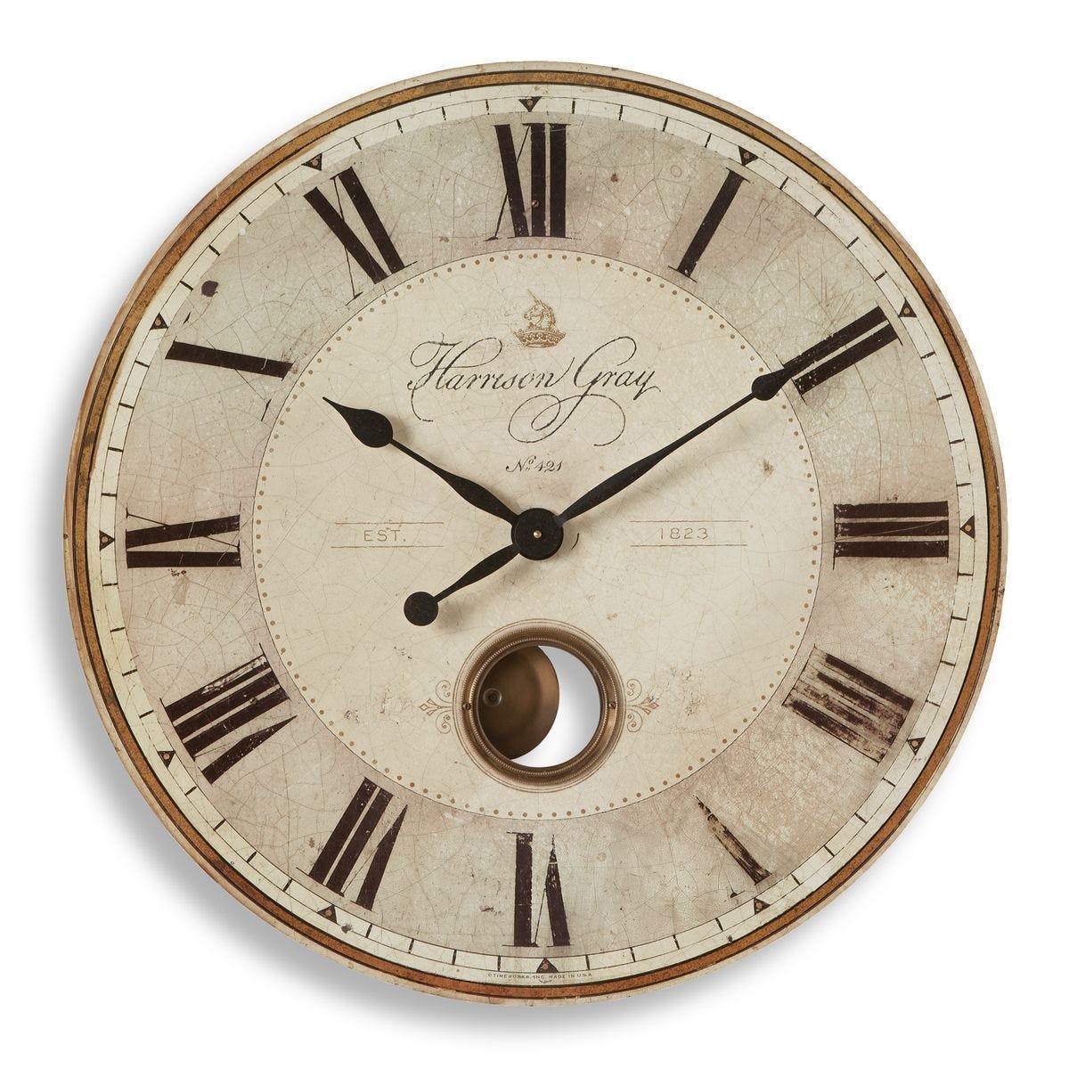 Harrison Gray 30" Wall Clock - transform your walls with stylish wall decor | Image 1 | InSTYLE Home & Rugs
