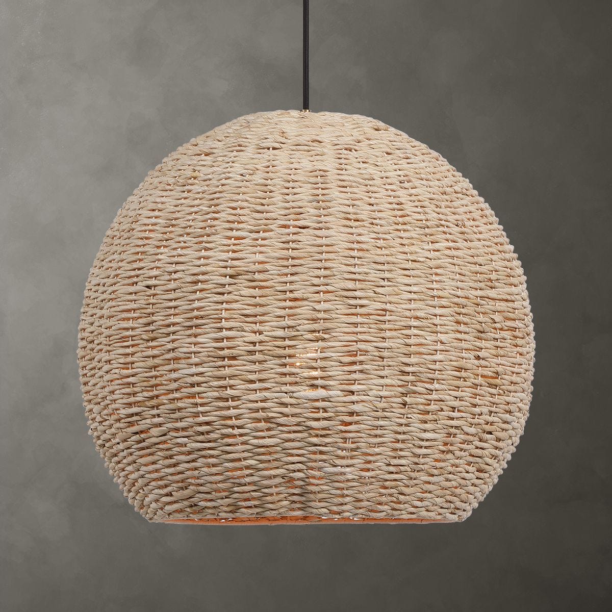 Seagrass Dome, 1 Lt Pendant - chic pendant lights for modern homes | Image 1 | InSTYLE Home & Rugs