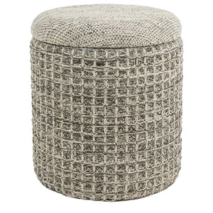 Indigo Round Storage Ottoman - comfortable ottomans for any room | Image 1 | InSTYLE Home & Rugs