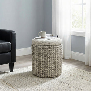 Indigo Round Storage Ottoman - comfortable ottomans for any room | Image 3 | InSTYLE Home & Rugs