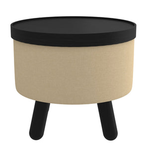Betsy Round Storage Ottoman with Tray - perfect footrests with style | Image 4 | InSTYLE Home & Rugs
