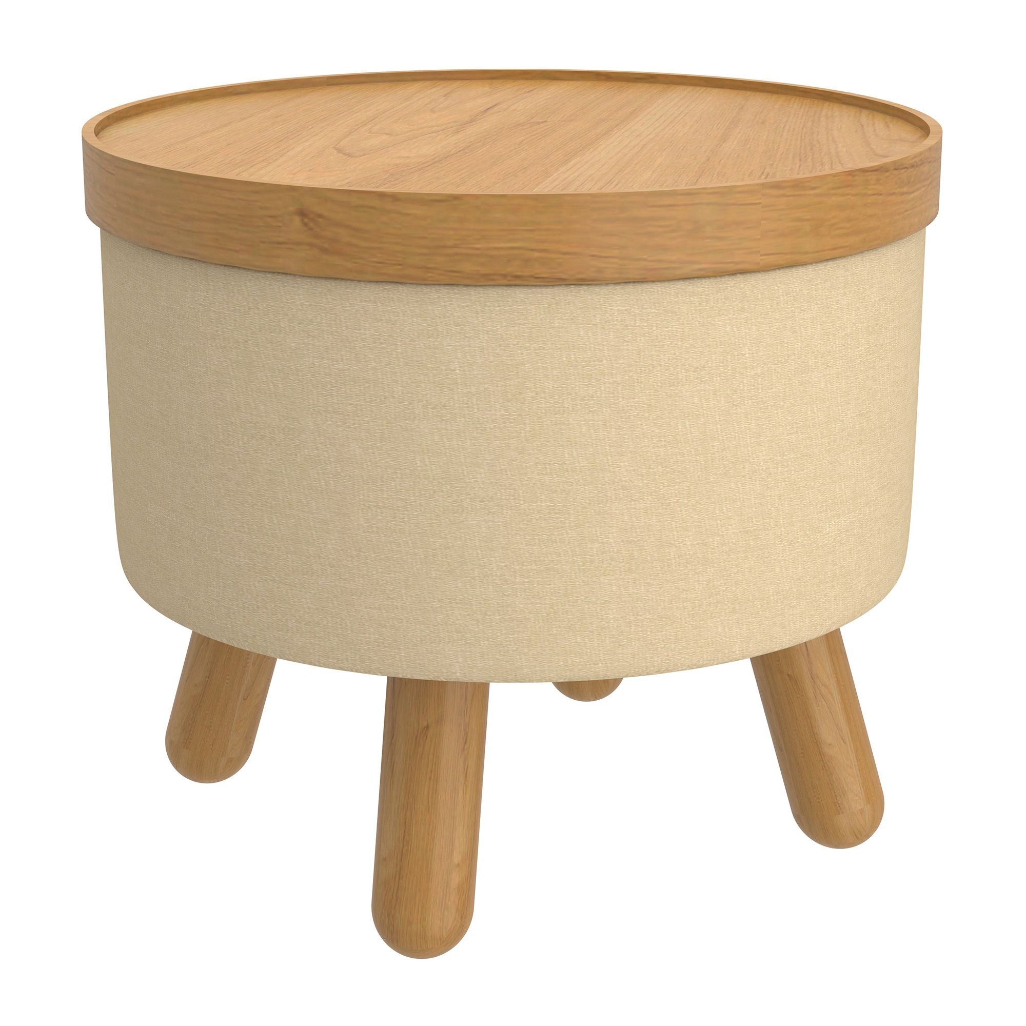 Betsy Round Storage Ottoman with Tray - perfect footrests with style | Image 2 | InSTYLE Home & Rugs