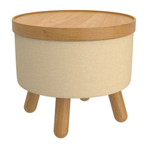 Betsy Round Storage Ottoman with Tray - perfect footrests with style | Image 2 | InSTYLE Home & Rugs
