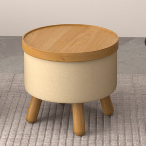 Betsy Round Storage Ottoman with Tray - perfect footrests with style | Image 10 | InSTYLE Home & Rugs