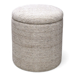 Dalia Round Storage Ottoman - chic ottomans for living rooms | Image 1 | InSTYLE Home & Rugs
