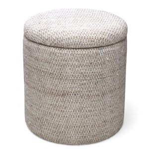 Dalia Round Storage Ottoman - chic ottomans for living rooms | Image 1 | InSTYLE Home & Rugs