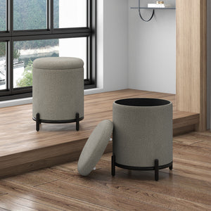 Castor Round Storage Ottoman - perfect footrests with style | Image 2 | InSTYLE Home & Rugs