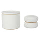 Cecily 2pc Round Ottoman w/Storage in Ivory Boucle