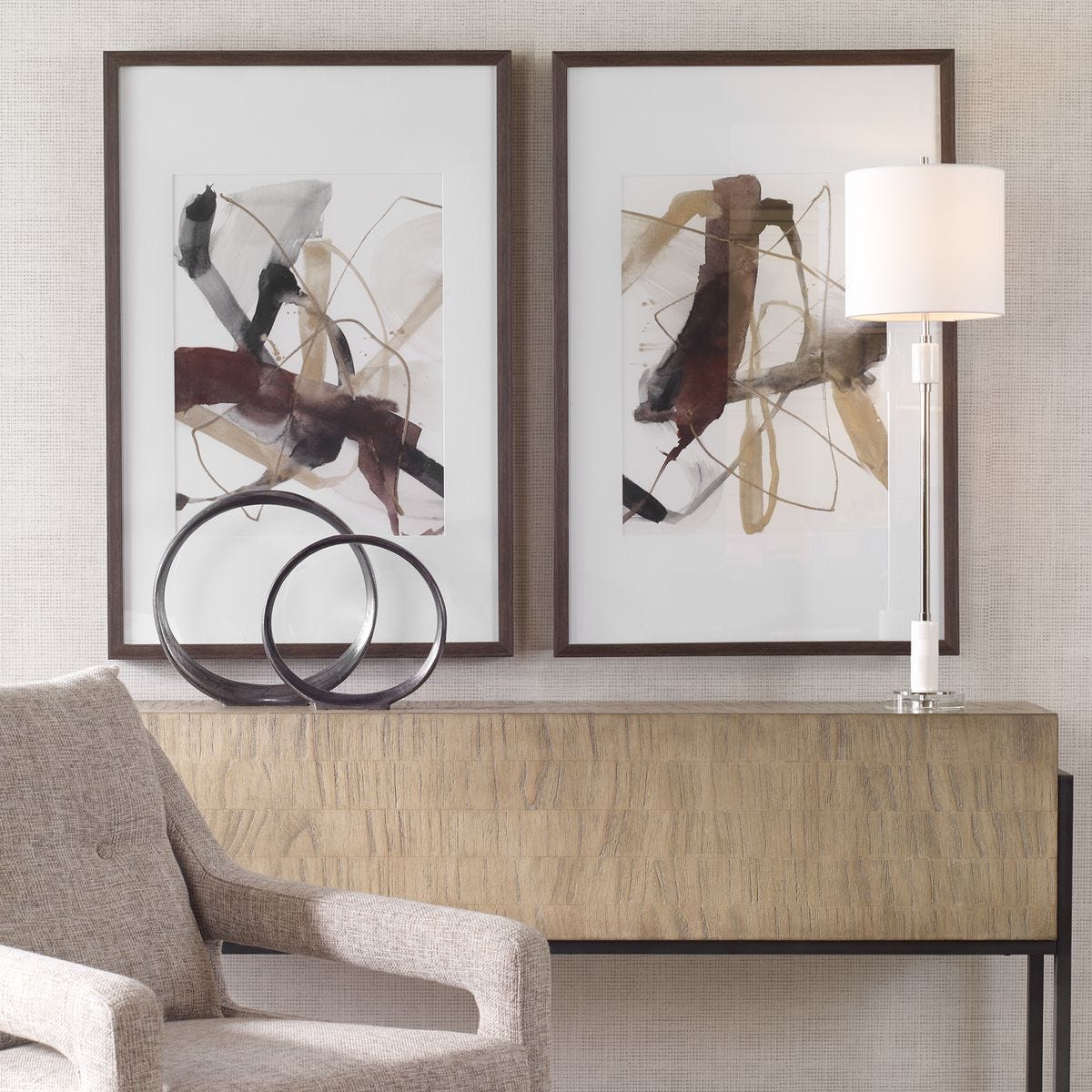 Burgundy Interjection Framed Prints, S/2 - timeless artwork that brings character to any space | Image 1 | InSTYLE Home & Rugs