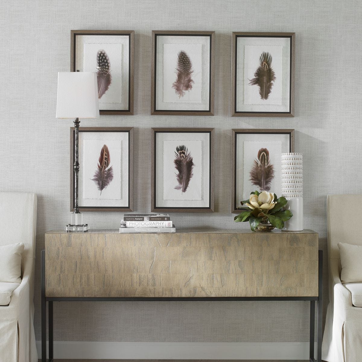 Birds of a Feather Framed Prints, S/6 - bold and creative art for unique interior décor | Image 1 | InSTYLE Home & Rugs