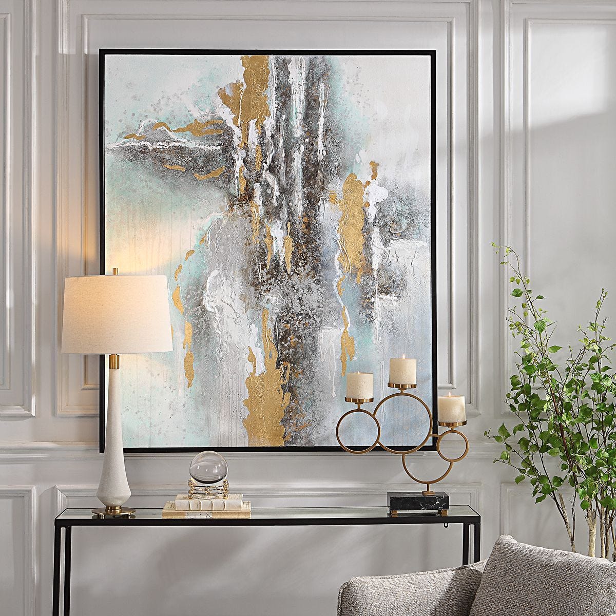 Mountain Mist Hand Painted Canvas - bold and creative art for unique interior décor | Image 1 | InSTYLE Home & Rugs