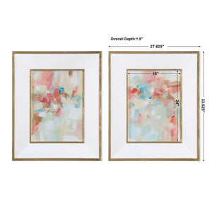 A Touch of Blush and Rosewood Fences Framed Prints, S/2 - timeless artwork that brings character to any space | Image 3 | InSTYLE Home & Rugs