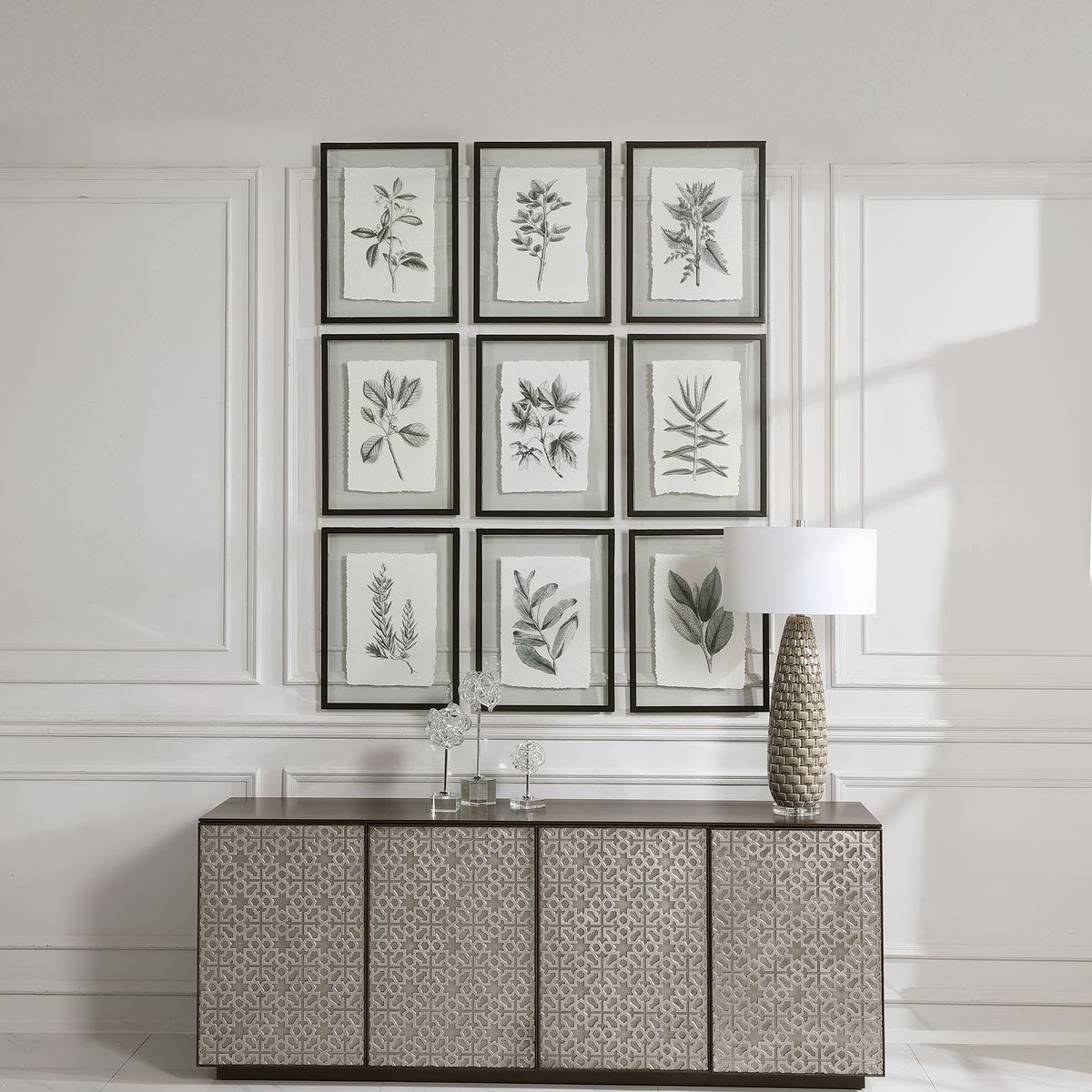 Farmhouse Florals Framed Prints, S/9 3 Cartons - bold and creative art for unique interior décor | Image 1 | InSTYLE Home & Rugs